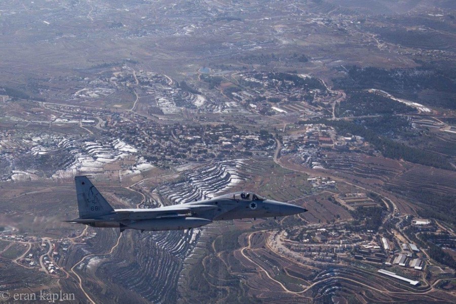 צילומי אוויר של אלון שבות בטיסת אימון של חיל האוויר