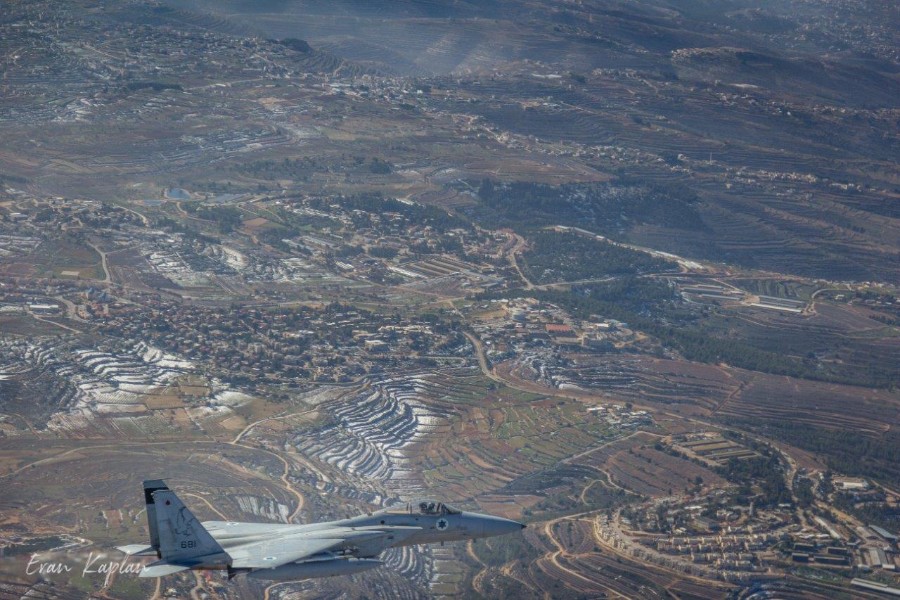 צילומי אוויר של אלון שבות בטיסת אימון של חיל האוויר